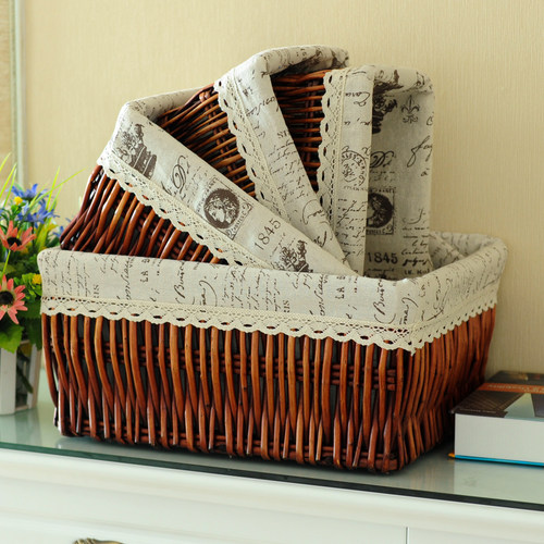 藤编收纳筐茶几桌下电视柜储物篮