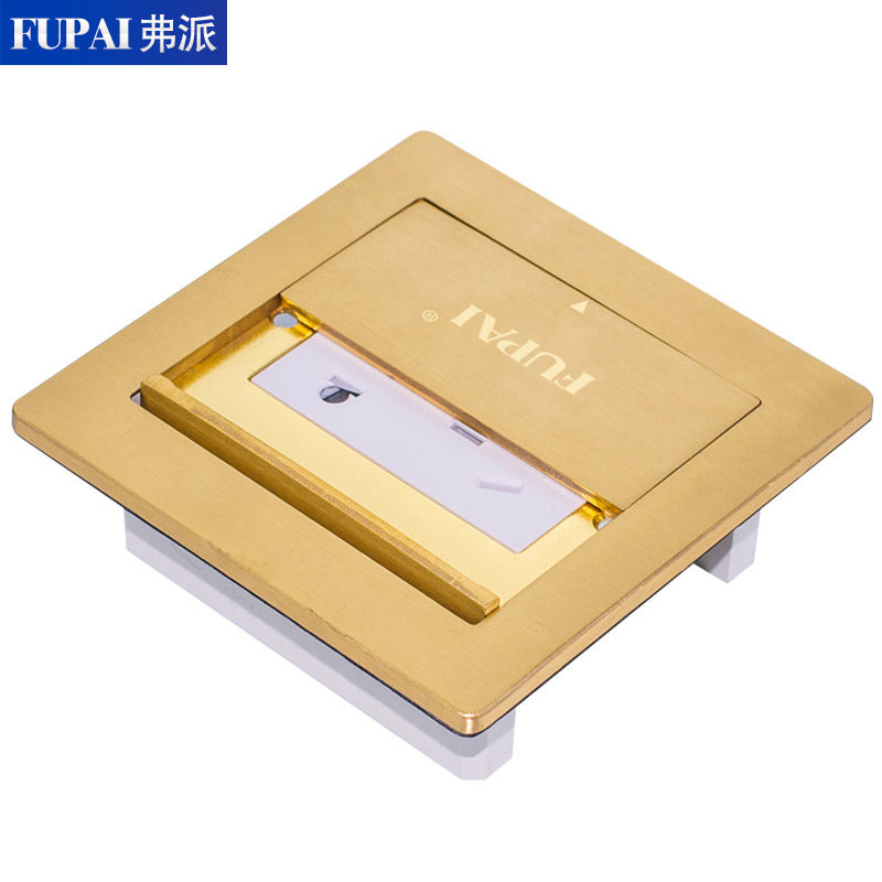 全铜双开防水地插座三三孔 双开门六孔地插隐藏式五孔铜地插送底