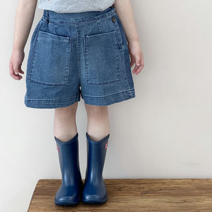 2024夏季新款韩版儿童牛仔短款夏装薄软牛仔裤男女宝宝口袋热裤