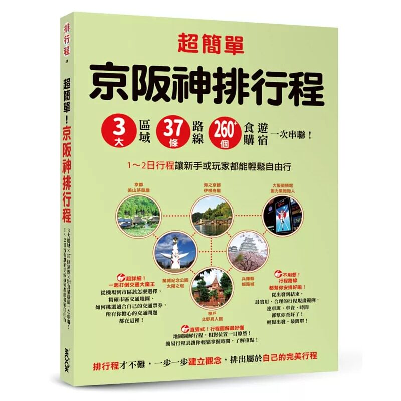 预售 超简单!京阪神排行程:3大区域x37条路线x260+食购游宿一次串联!1~2日行程让新手或玩家都能轻松自由行 墨刻 墨刻编辑部