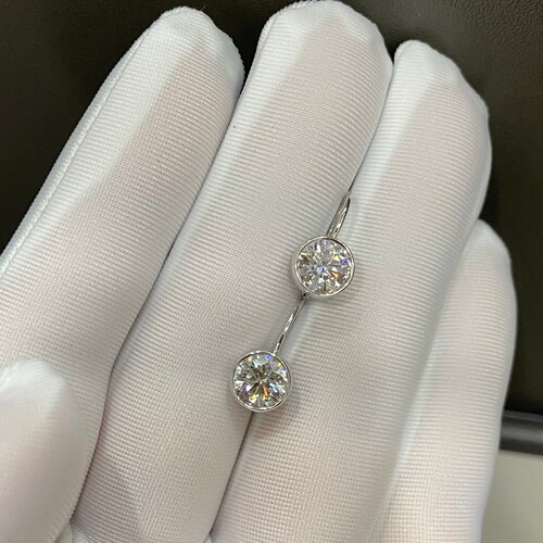 18K金培育钻石耳环lab grown diamond earrings white gold
