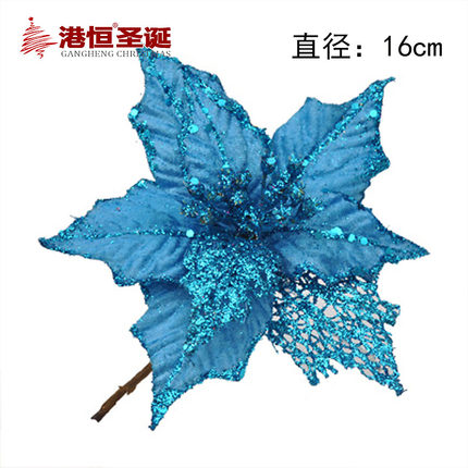 港恒 金色纱网装饰圣诞花 圣诞树装饰品 圣诞节装饰花20g