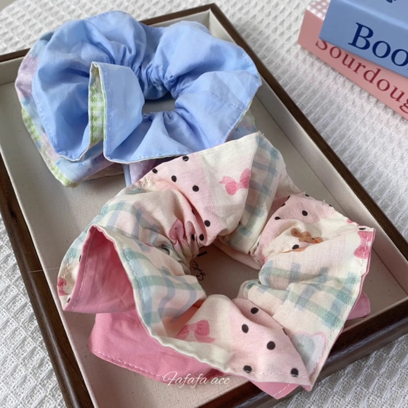 發家韩国东大门新款可爱格纹发圈