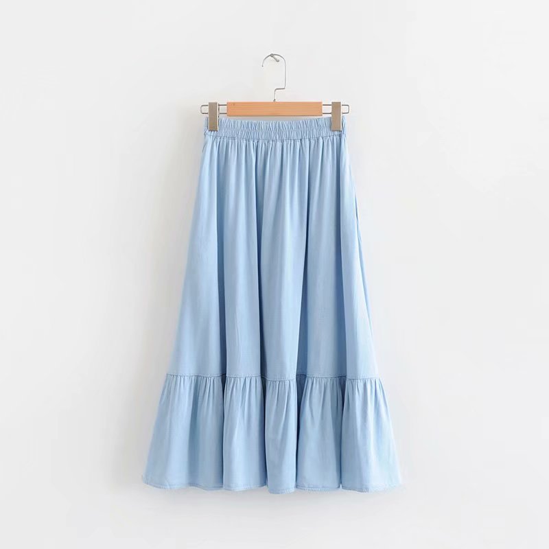 牛仔裙女中长款牛仔半身裙a字裙高腰显瘦2019春夏新款高腰大摆裙在类目 女装/女士精品, 半身裙中 - 来自Buy2taobao.com提供专业的淘宝代购服务