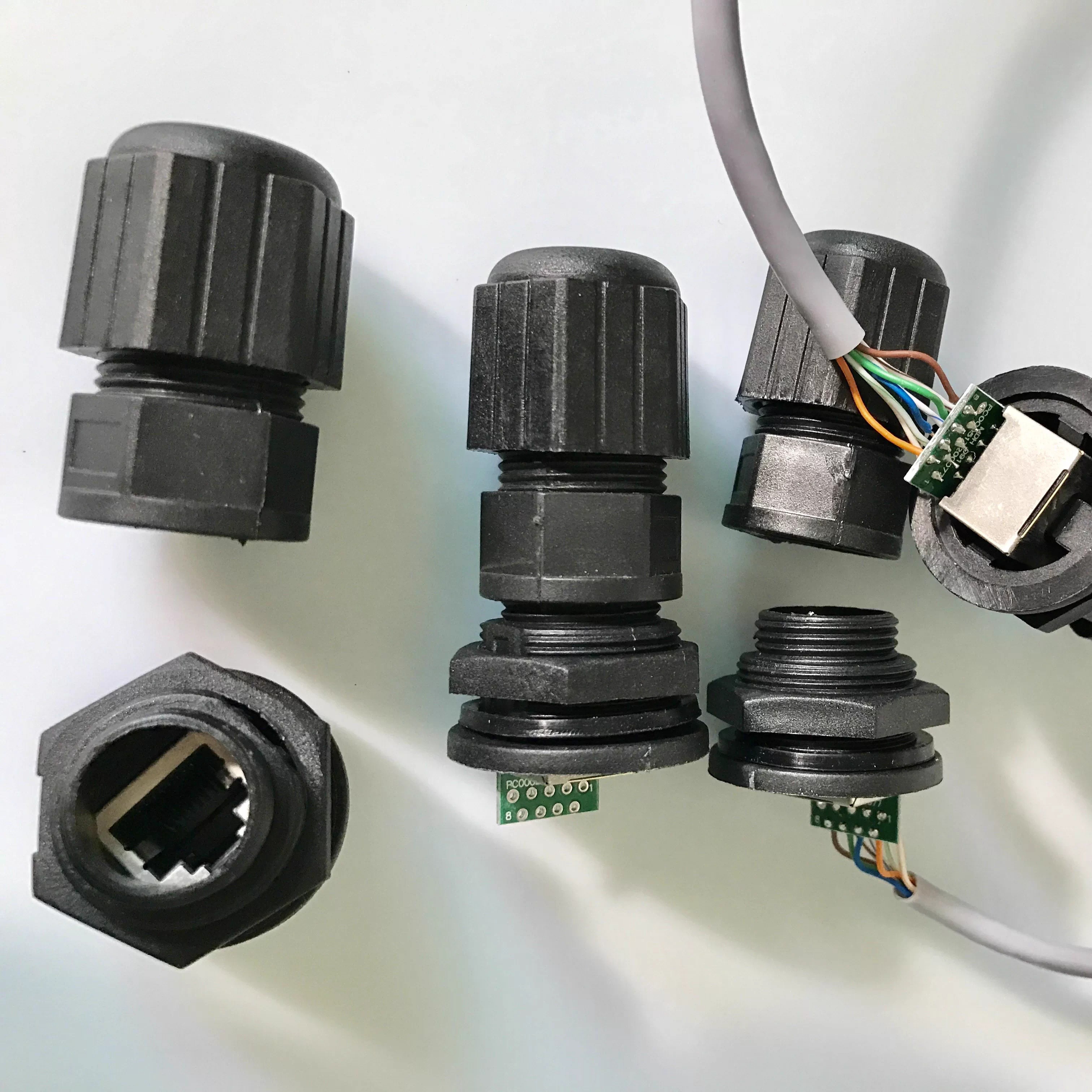 RJ45面板式PCB电路板防水连接器