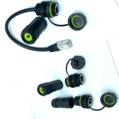 RJ45M20面板式 CAT6A直通IP68防水接头超六类万兆数据网线接口母座