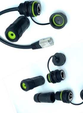 RJ45M20面板式CAT6A直通IP68防水接头超六类万兆数据网线接口母座