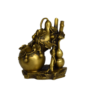 小号铜葫芦纯铜竹节葫芦福运到工艺品客厅卧室摆件礼品高20 25cm