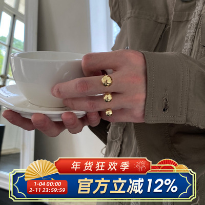 INS小众设计U型双环戒指