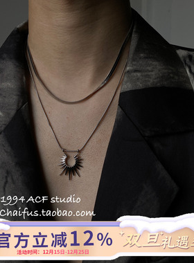 INS冷淡风太阳花双层叠戴蛇骨链