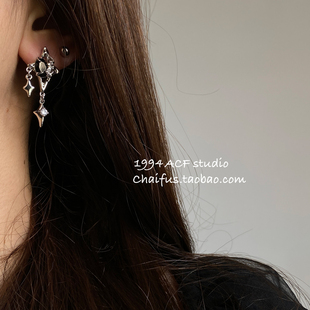 冷淡风小众四芒星耳钉轻奢气质高级感耳环 法式 柴夫工作室 R407