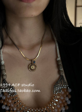 港风复古海洋元素钛钢项链