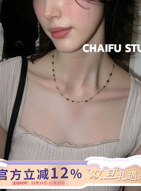 波西米亚风彩色串珠项链