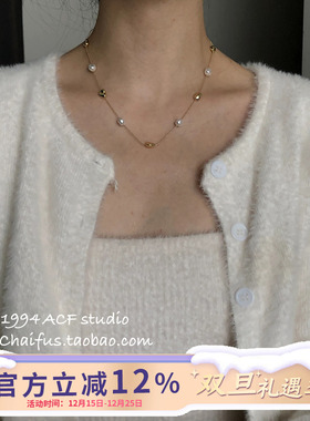 日韩简约拼接不规则珍珠项链
