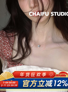 韩系简约隐形鱼线人鱼眼泪项链