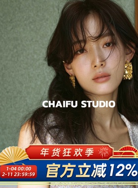 柴夫工作室/R604 INS冷淡风几何亮片流苏耳钉轻奢显瘦高级感耳环