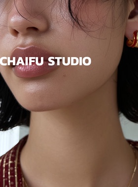 柴夫工作室/E193 INS轻奢微镶满钻H几何耳钉复古滴釉气质高级耳环