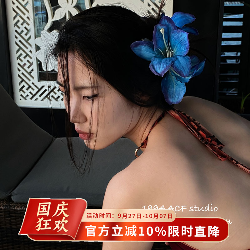 法式氛围感超仙仿真花朵抓夹
