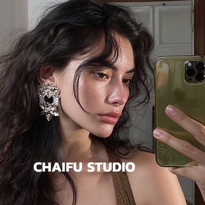 巴洛克暗夜宫廷镶钻耳钉