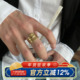 柴夫工作室 J156 日韩冷淡风极简线条镂空宽面金属风优雅斯文戒指