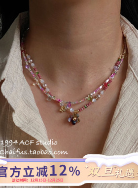 柴夫工作室/X210 韩系马卡龙撞色小米珠项链衬衫叠戴精致百搭颈链