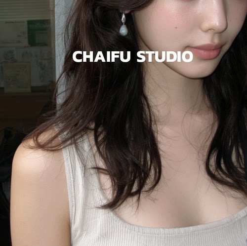 法式油画风水滴晕染纹理耳钉