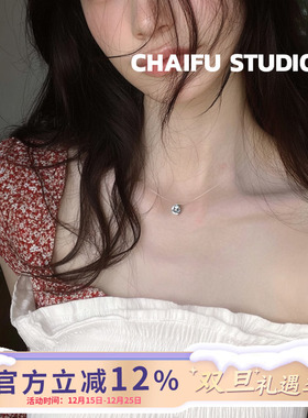 韩系简约隐形鱼线人鱼眼泪项链
