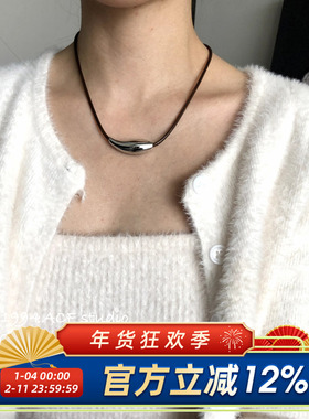 日韩简约中性风人鱼项链