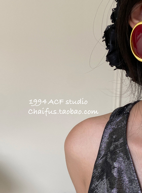 柴夫工作室/E870 欧美辣妹夸张椭圆树脂耳钉轻奢复古高级感耳环