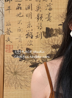 柴夫工作室/R274 法式宫廷山茶花树脂C型耳钉复古超仙高级感耳环