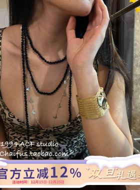 美式辣妹风多层叠戴蝴蝶项链