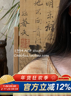 柴夫工作室/R340 新中式创意木质三角形耳环古铜撞色民族风耳夹