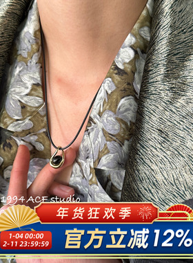 新中式简约几何天然石项链