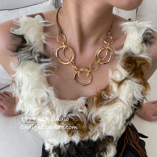 欧美夸张粗狂金属套环项链个性 朋克街头风颈链 X693 柴夫工作室