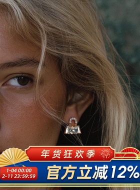 柴夫工作室/E109 ins日韩精致小巧锆石微镶手提包设计感耳钉耳环