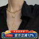 ins简约多层叠戴金元 柴夫杂货铺 X655 宝方片吊坠项链颈链