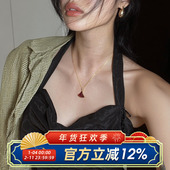 柴夫工作室 X358 韩系轻奢极光贝母扇形项链复古钛钢高级感颈链