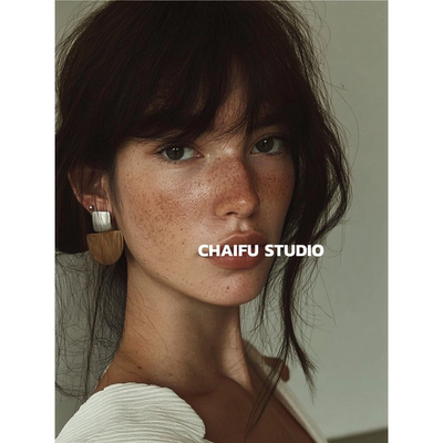 欧美夸张金属划痕工艺耳钉