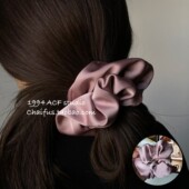 柴夫工作室 日韩简约气质优雅缎面大肠发圈复古褶皱盘发发绳 F193