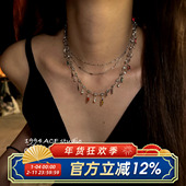 柴夫工作室 X455 韩系甜酷流苏多层叠戴项链小众多巴胺百搭颈链