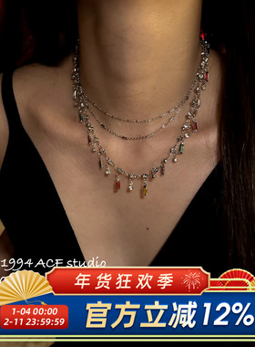 韩系甜酷流苏多层叠戴项链