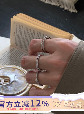 韩系不规则碎钻开口戒指