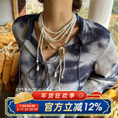 柴夫工作室 X368 复古宫廷风天使多层叠戴珍珠项链轻奢贵气设计感
