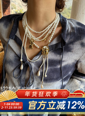 复古宫廷风天使多层叠戴珍珠项链