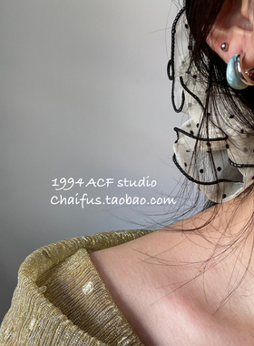 柴夫工作室/E826 韩系不规则撞色滴釉耳钉清新鎏金小巧精致耳环