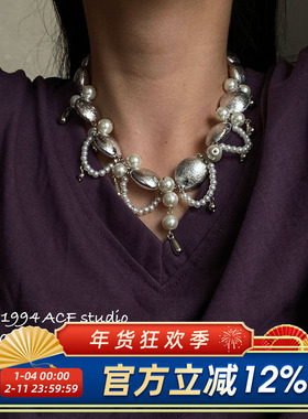 欧美巴洛克水滴流苏珍珠项链