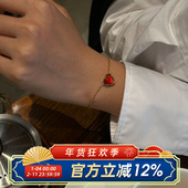 柴夫工作室 S228 韩系极简冰透爱心树脂手链复古风钛钢轻奢细链