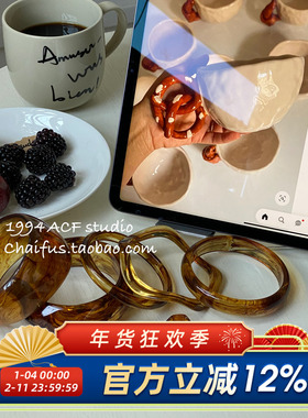 新中式复古树脂不规则纹理手镯