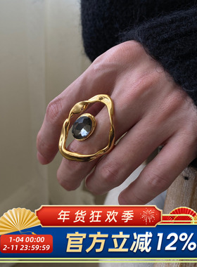 欧美夸张线条感开口戒指