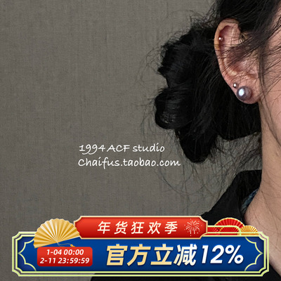 韩系简约优雅几何珍珠耳钉